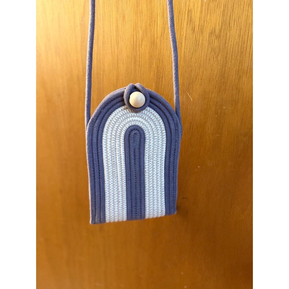 Mia Mélange Woven Arc Pouch Grey White